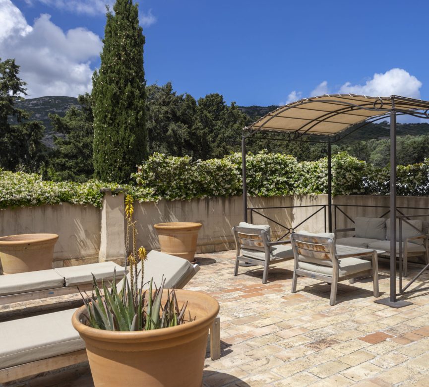 luxury hotel in Corsica, prestigious villa with terrace