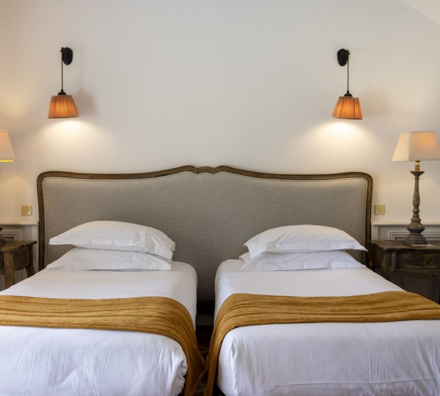 luxury family villa hotel in Corsica with twin beds